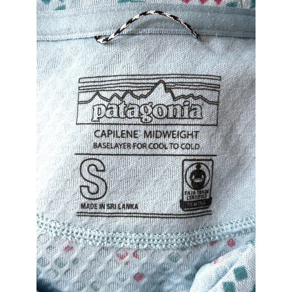 Patagonia Capilene Midweight Crew Base Layer Top Women's Small Blue Aztec - Picture 4 of 12